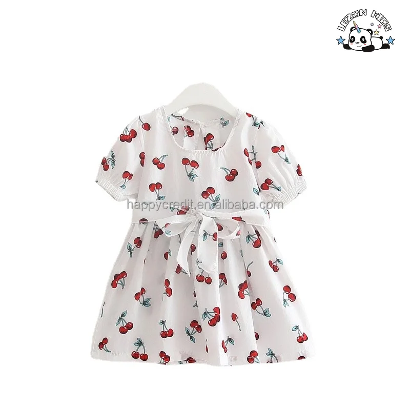 LEZONKIDS - Wholesale Custom Kids Fashionable Girls Dress O-Neck Embroidered Birthday Dress Mix Cartoon Girl Dress